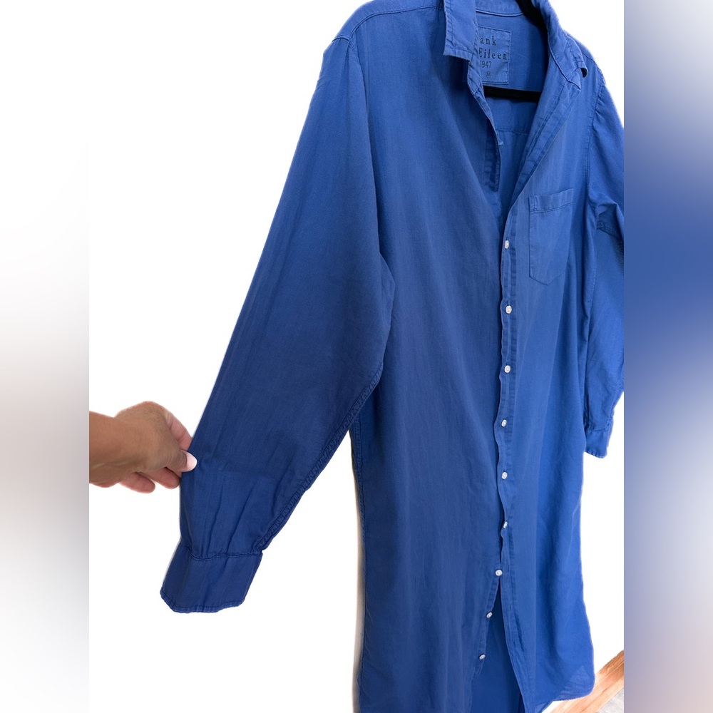 Frank & Eileen Cobalt Blue Button-Front Maxi Shirt Dress - Picture 5 of 8